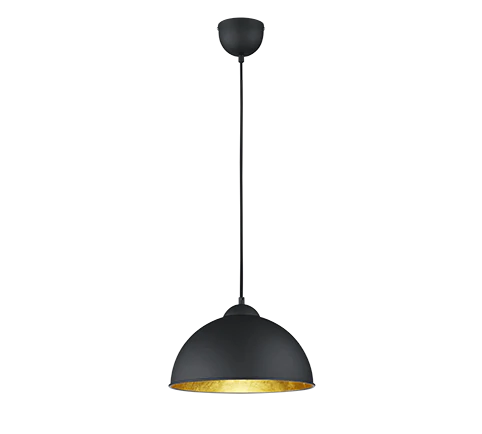 Κρεμαστό Φωτιστικό Μονόφωτο Καμπάνα D31xH127cm 1xE27 Μέταλλο Μαύρο Ματ Trio Lighting RL Jimmy R30121002