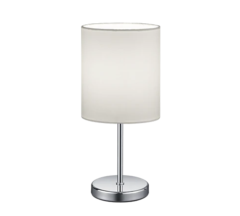 Πορτατίφ 13xH28cm 1xE14 Λευκό Αμπαζούρ-Χρωμέ Βάση Trio Lighting  Jerry Jerry R50491001