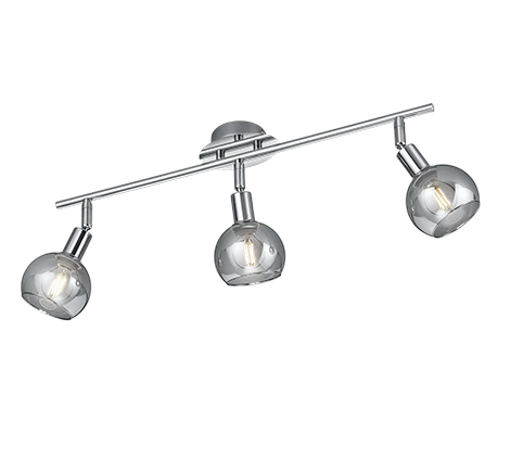 Σποτ Τρίφωτη Ράγα 3xE14 L58cm Ασημί Χρώμα Trio Lighting Brest R80593006