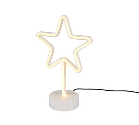 Επιτραπέζιο Λευκό Επαναφορτιζόμενο USB Φωτιστικό Κάκτος 19xH30cm Led 1,5w Μπαταρίας Trio Lighting Star R55230101